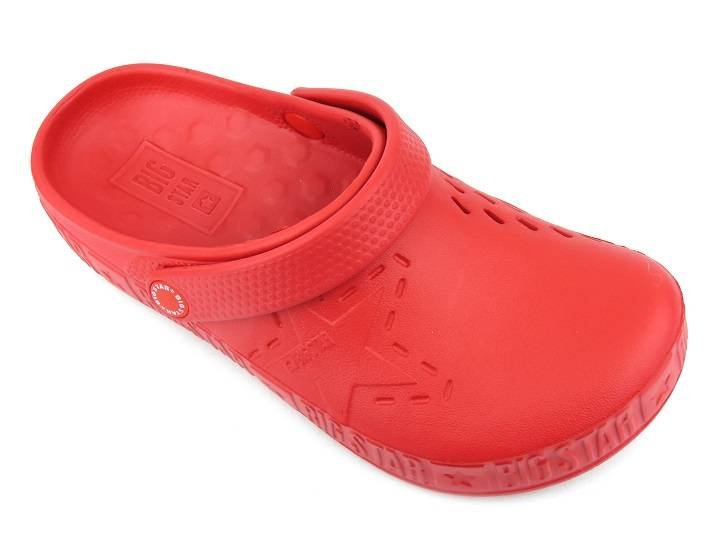 Piankowe klapki damskie, clogsy- BIG STAR II275004, czerwone
