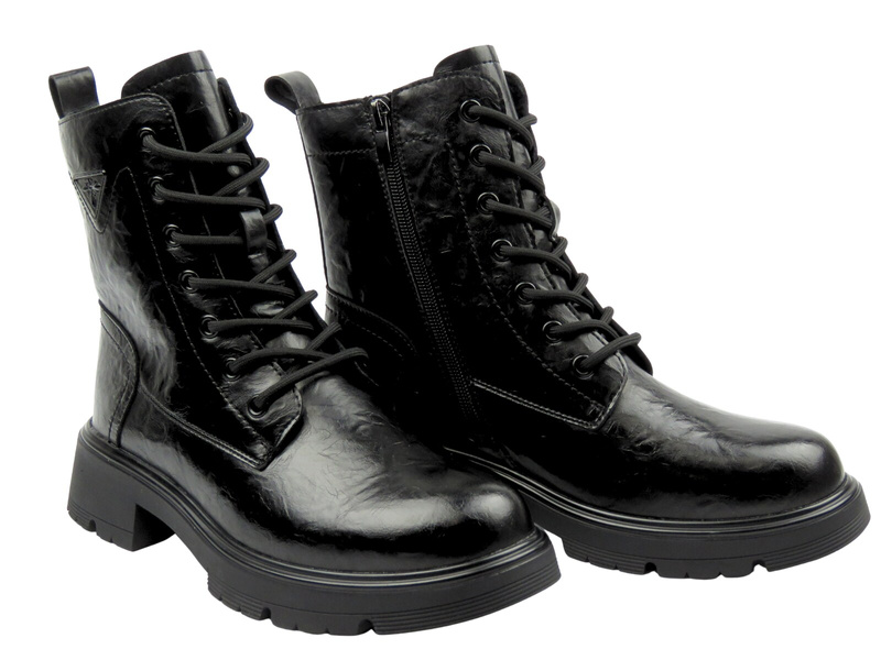 Ocieplane botki damskie - S. Barski MK52-019, czarne