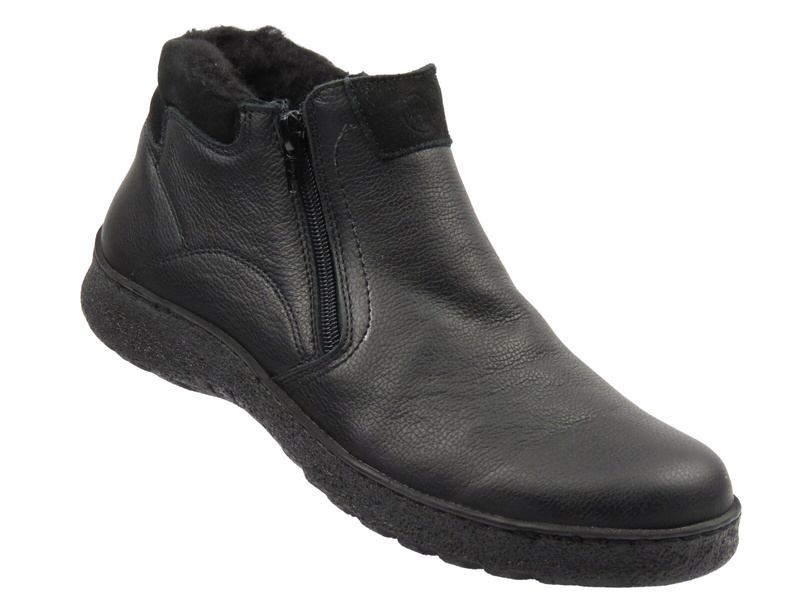 Ciepłe, wygodne trzewiki męskie polskiej marki Helios 827, czarny 2