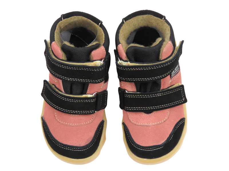 Trzewiki, półbuty dziecięce na rzepy - Jamet 1124, czarno-różowe