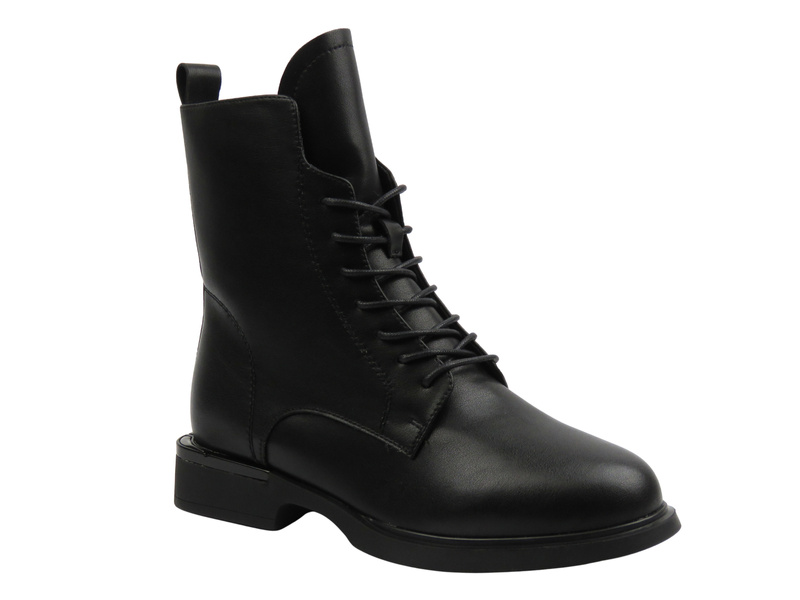 Skórzane botki damskie czarne Cambell 25-98310