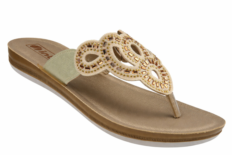 Eleganckie klapki damskie Inblu BA-52, złote