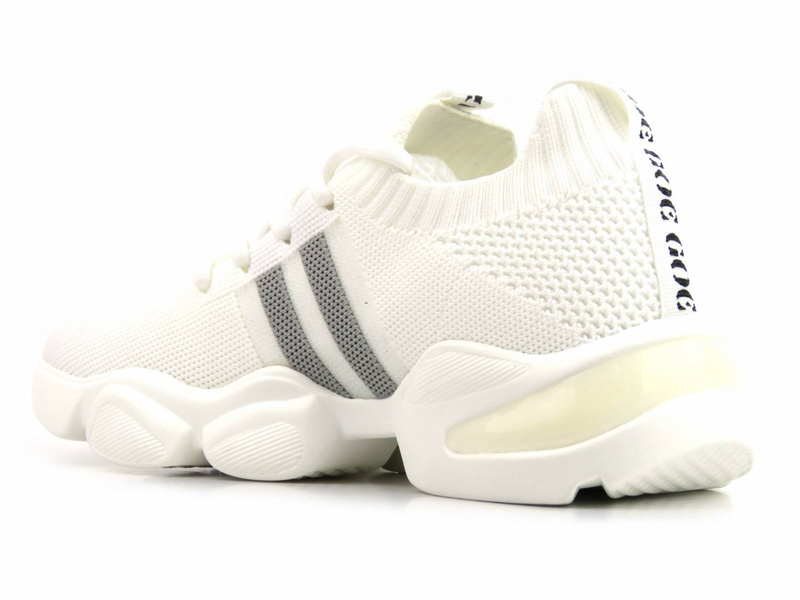 Sneakersy damskie z miękkiej tkaniny - GOE JJ2N4100, białe