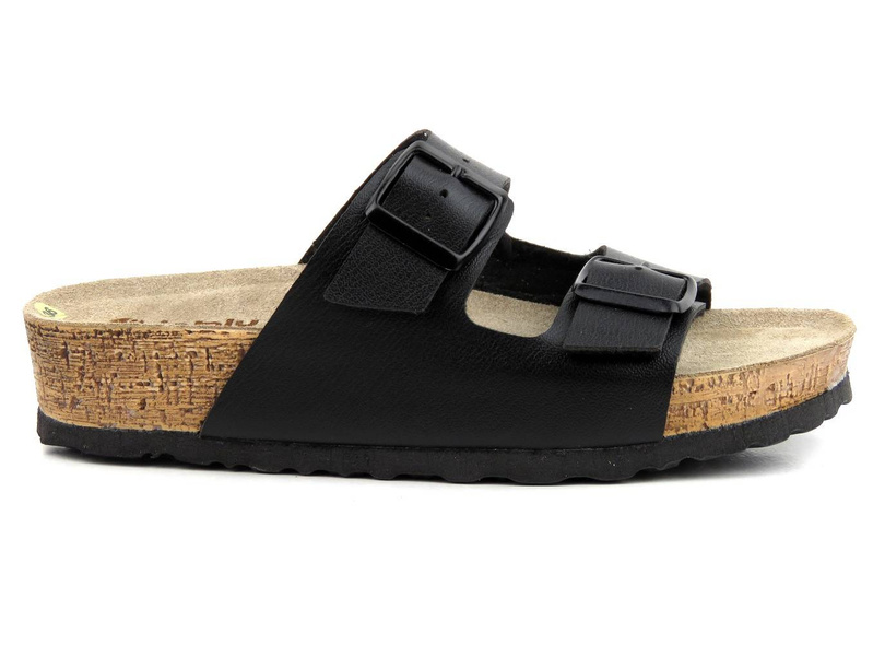 Klapki damskie na grubej podeszwie - INBLU NM-28, czarne