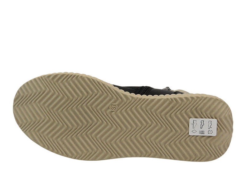 Skórzane botki damskie na zamek czarne i ecru HELIOS Komfort 599