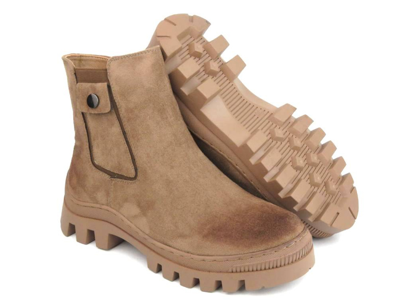 Botki, workery damskie - Potocki 23-12163, brązowe