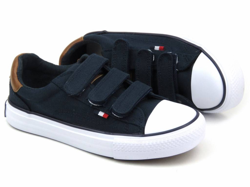 Trampki dziecięce, młodzieżowe na rzepy - AMERICAN CLUB LH 81/23 LH 80/23, granatowe