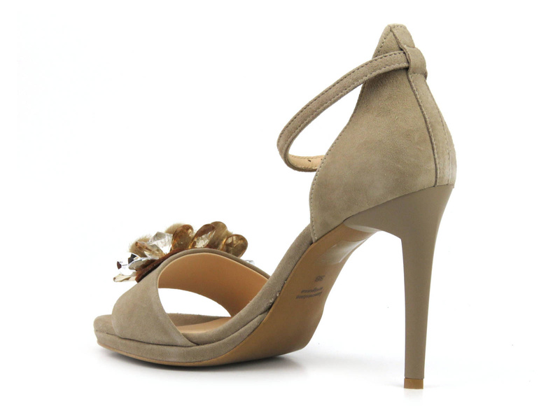 Sandały damskie na szpilce - Uncome 36306, beżowe