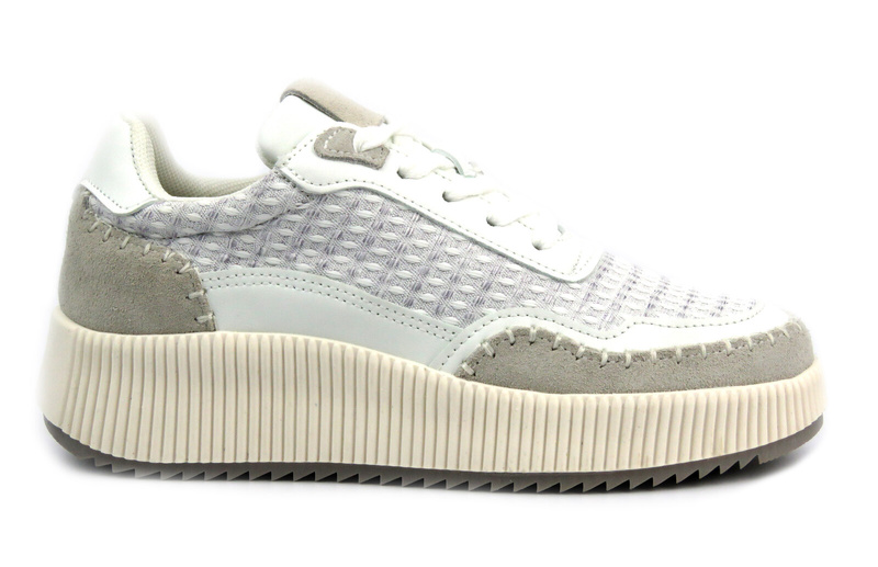Buty sportowe damskie na platformie - BRIVIDO SHOES TW0815-09, szary
