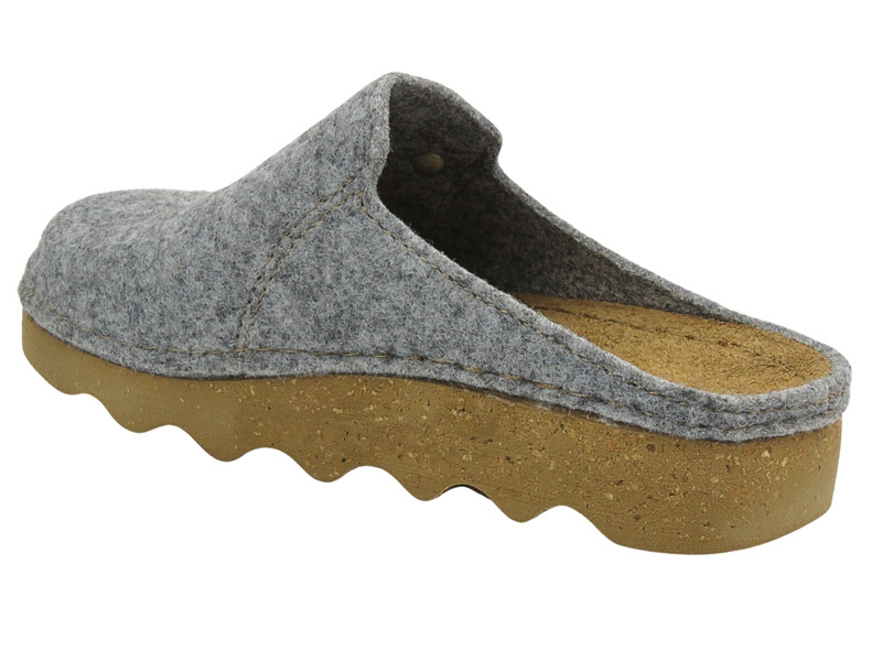 Filcowe Kapcie Damskie Na Korkowej Podeszwie Inblu DK-12 Srebrne Wsuwane