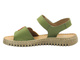 Skórzane sandały damskie na rzep zielone Helios Komfort 151