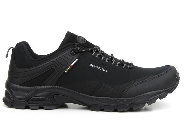 Trekkingi męskie z tkaniną softshell - AMERICAN CLUB WT82/22, czarne (duże rozmiary 47-49)