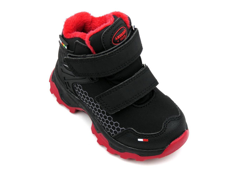 Śniegowce dziecięce AMERICAN CLUB HL 32/21, Soft Shell, czarno-czerwone