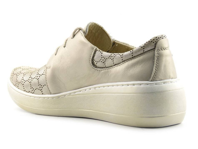 Półbuty damskie z ozdobną cholewką - Helios Komfort 328S, złote