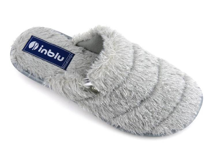 Futerkowe, miękkie kapcie damskie - INBLU LB-95, szare