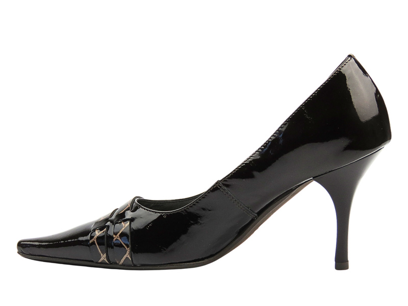 Skórzane czółenka na szpilce - But-S F516, ciemnobrązowe