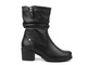 Wygodne, skórzane botki damskie na klocku - Galant Z23-4, czarne