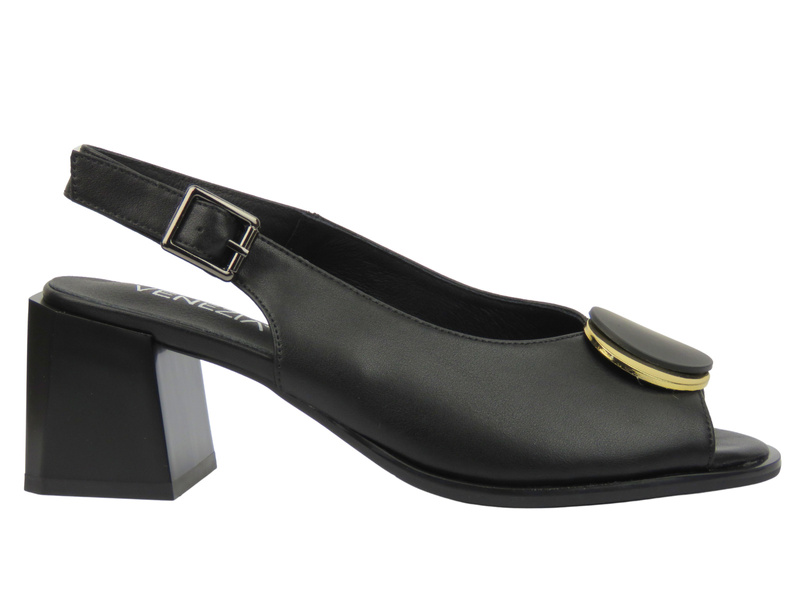 Sandały damskie na klocku - Venezia G067LEBLOBS006, czarne