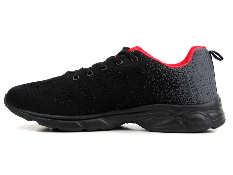 Buty męskie sportowe z siateczkowej tkaniny - DK  SA605122, czarne