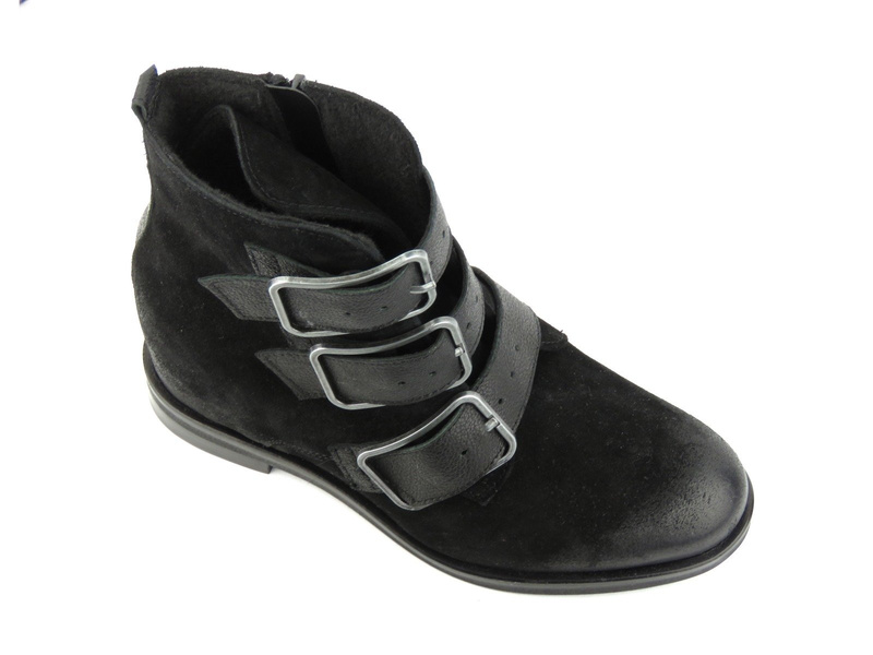 Botki damskie na ukrytym koturnie - Badura 7852, czarne