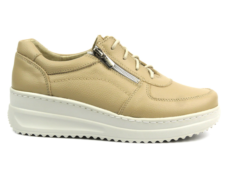 Wygodne półbuty damskie - Helios 419, jasnobeżowe