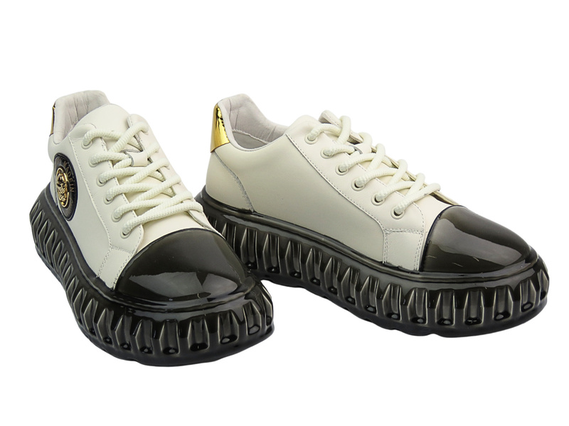 Nowoczesne sneakersy męskie białe JOHN DOUBARE CC2881