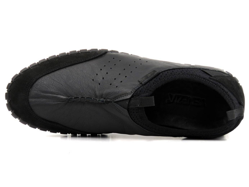 Lekkie półbuty męskie slip on - VENEZIA D330, czarne