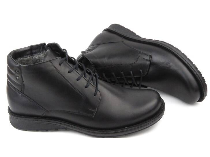 Trzewiki męskie ze skóry naturalnej - Tapi 2466, czarne