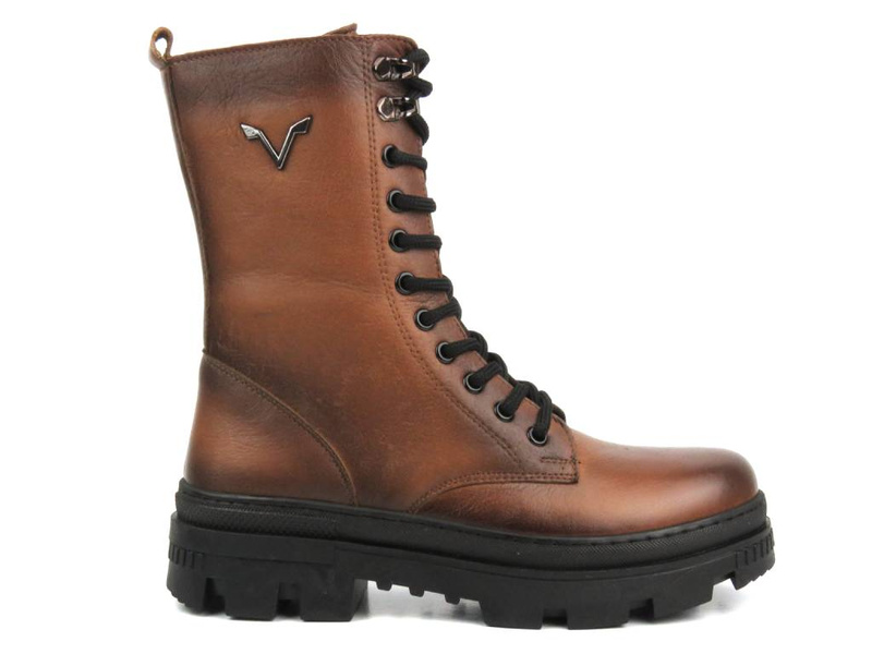 Trapery damskie skórzane - VACARRO 493, brązowe