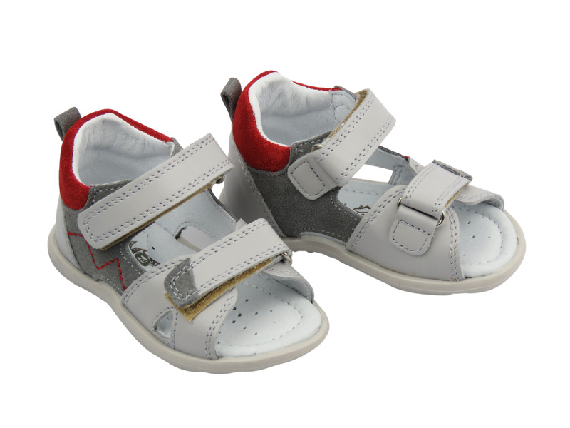 Sandały dziecięce na rzepy jasnoszare Jamet 1112