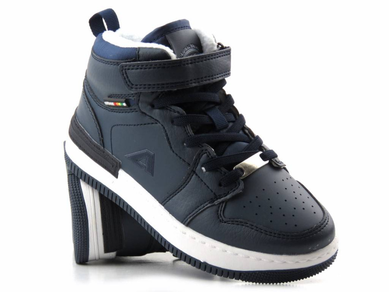 Buty zimowe dziecięce z grubym polarem - AMERICAN CLUB ES104/22, granatowe