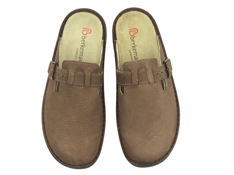 Skórzane klapki męskie brązowe Berkemann 05708-437