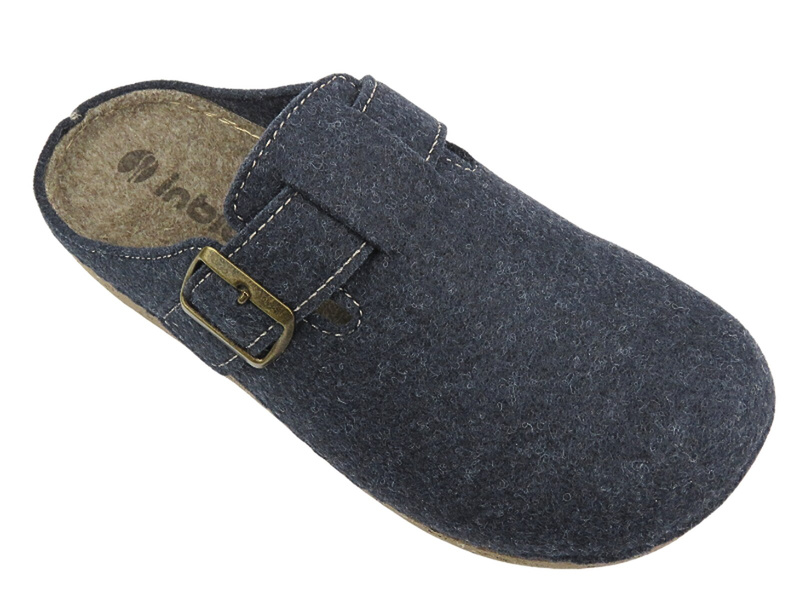 Filcowe Kapcie Męskie - INBLU MT-12 Granatowe Wsuwane
