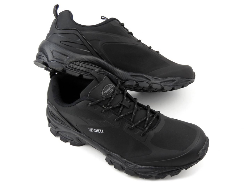 Trekkingi męskie z tkaniną Soft Shell - AMERICAN CLUB HL 16/21, czarne