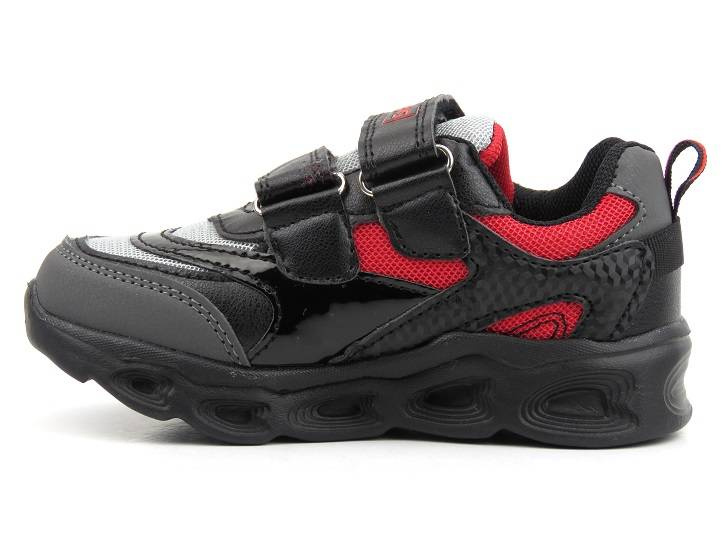 Buty dziecięce sportowe ze świecącą podeszwą - N.E.W.S 22DZ32-4836, czarne