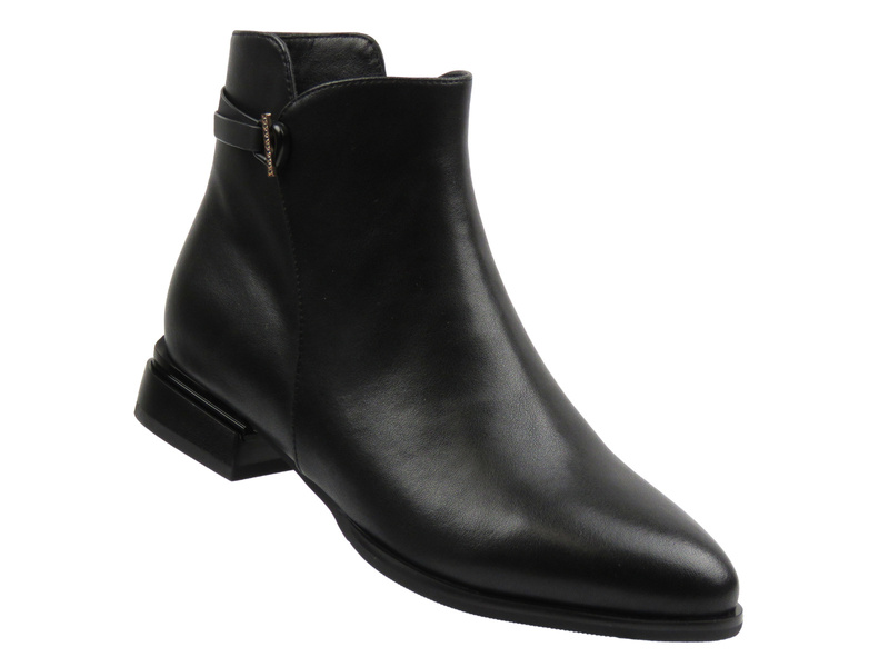 Skórzane botki damskie czarne Cambell 25-55317