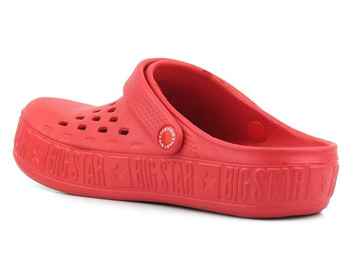 Piankowe klapki damskie, clogsy- BIG STAR II275004, czerwone