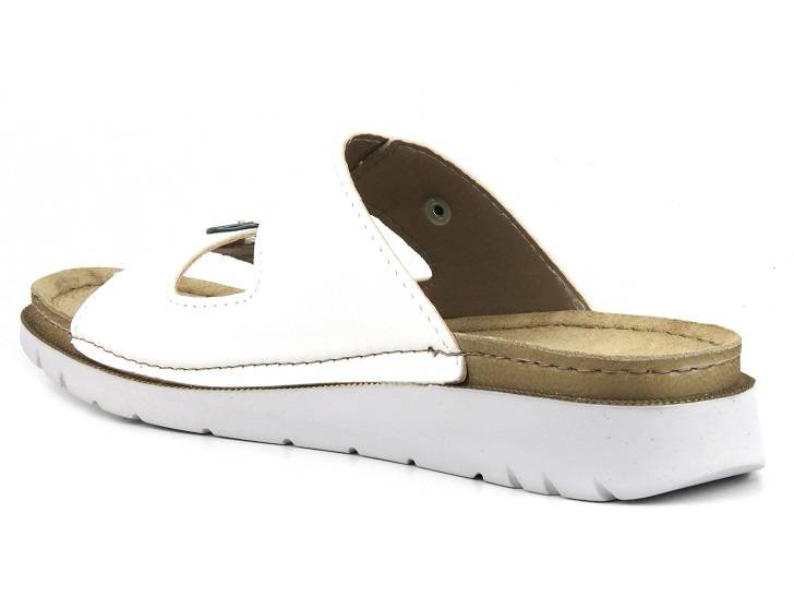 Klapki damskie z klamrami - INBLU CN-33, białe