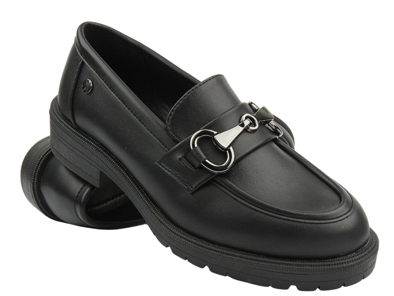 Półbuty, mokasyny damskie czarne Inblu IC-23