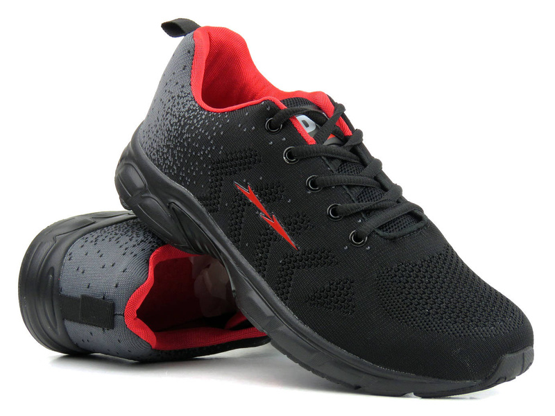 Buty męskie sportowe z siateczkowej tkaniny - DK  SA605122, czarne