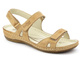 Lekkie sandały damskie z miękkiej skóry - HELIOS Komfort 205, jasnobrązowe 