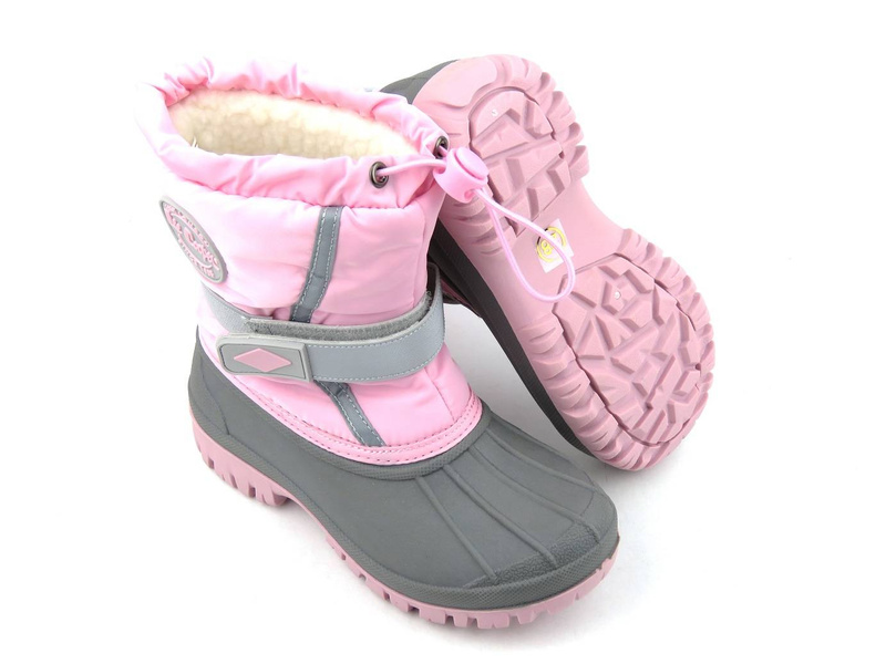 Śniegowce dziecięce LEE COOPER LCJ-21-44-0521K, różowe z regulacją