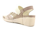 Skórzane sandały damskie na koturnie - HELIOS Komfort 118, ecru
