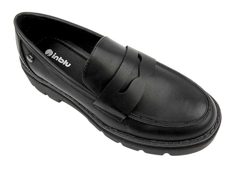 Półbuty Mokasyny Damskie - Inblu IC-27 Czarne - Wsuwane