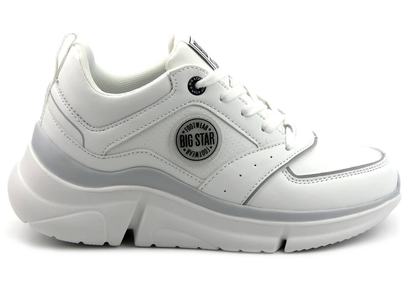 Buty sportowe, sneakersy damskie na grubej podeszwie - BIG STAR II274314, białe