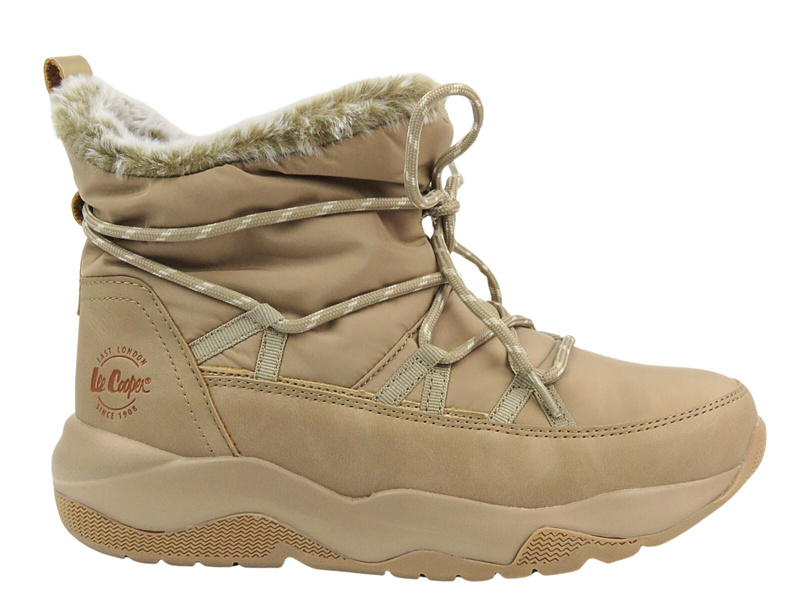 Trapery, śniegowce damskie sportowe - LCJ-24-03-3062L, beżowe