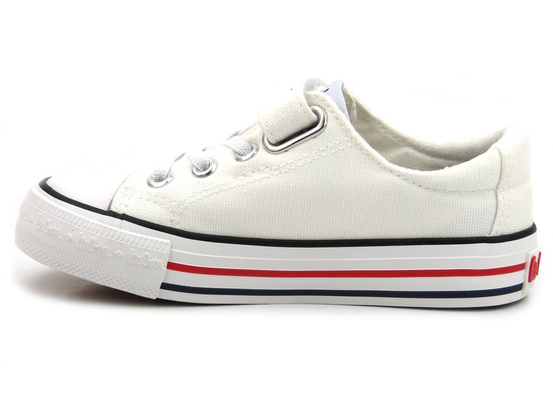 Trampki dziecięce na rzep - LEE COOPER LCW-22-44-0804K, białe