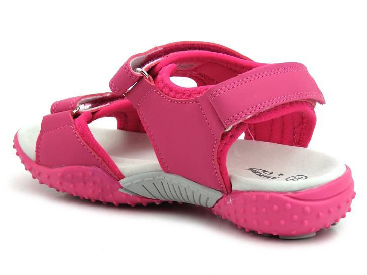 Sandały dziecięce ze skórzaną wkładką - AMERICAN CLUB HL 05/21, fuksjowe