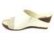 Lekkie klapki damskie na koturnie - HELIOS Komfort 202, ecru