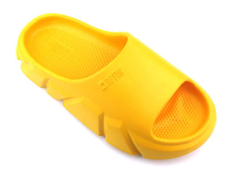 Sportowe klapki damskie na grubej podeszwie - Big Star LL274591, żółte